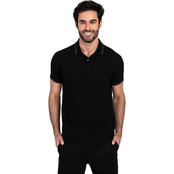 Camisa Polo Aramis Piquet Duplo Espinha V23 Preto Masculino