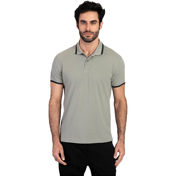 Camisa Polo Aramis Piquet Duplo Espinha V23 Cinza Masculino