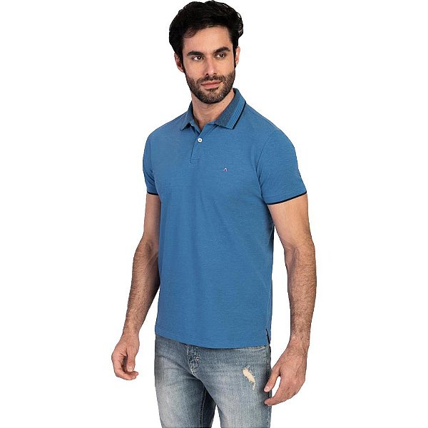 Camisa Polo Aramis Piquet Bicolor AV23 Azul Masculino