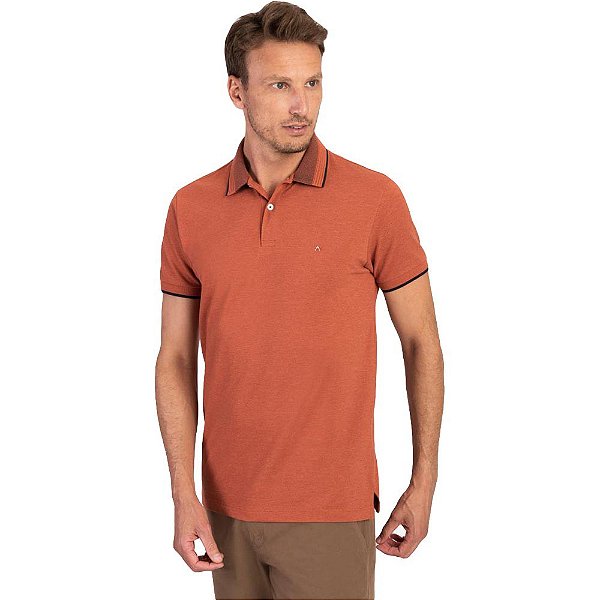 Camisa Polo Aramis Piquet Bicolor AV23 Laranja Masculino