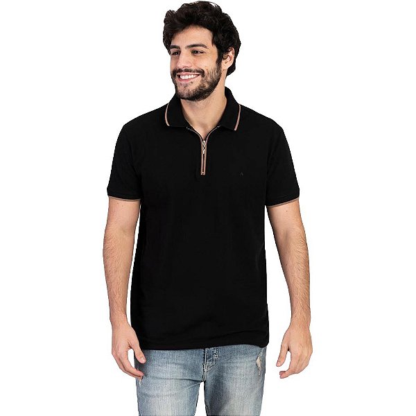Camisa Polo Aramis Zip AV23 Preto Masculino