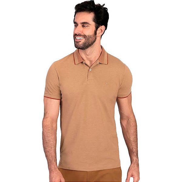 Camisa Polo Aramis Piquet Bicolor AV23 Marrom Masculino