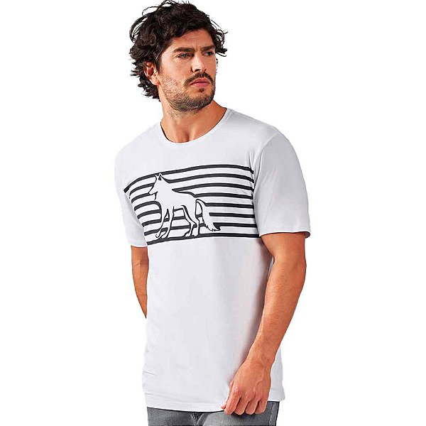 Camiseta Acostamento Wolf Lines O23 Branco Masculino