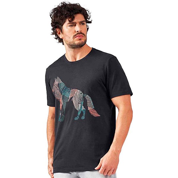 Camiseta Acostamento Pattern O23 Preto Masculino
