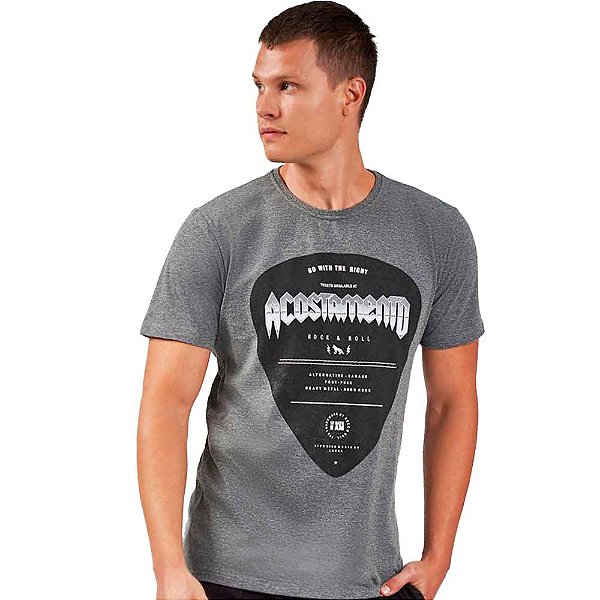 Camiseta Acostamento Rock and Roll O23 Cinza Masculino