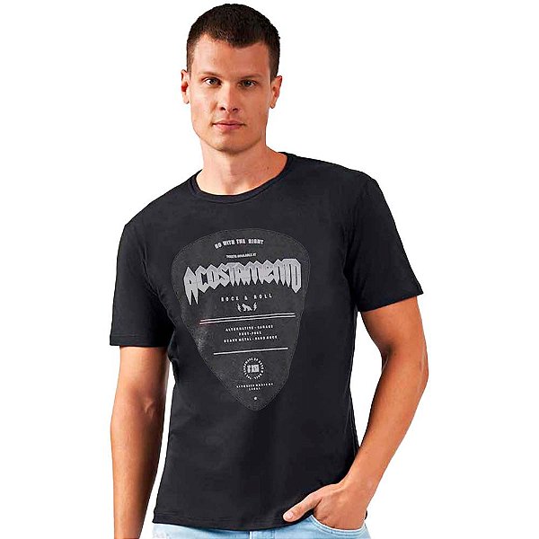 Camiseta Acostamento Rock and Roll O23 Preto Masculino