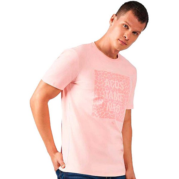 Camiseta Acostamento Rocks O23 Rosa Masculino