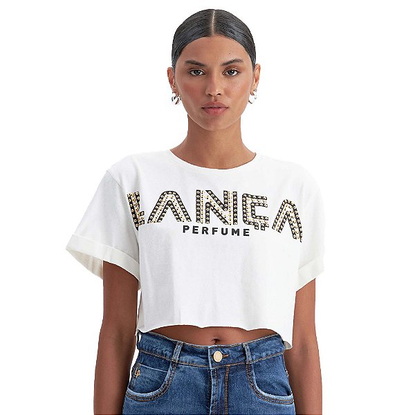 Blusa Cropped Lança Perfume Details IV23 Off White Feminino