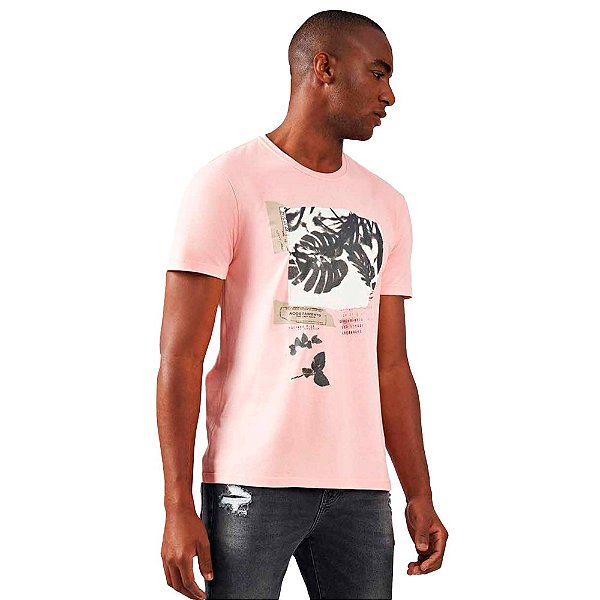 Camiseta Acostamento Flower IV23 Rosa Masculino
