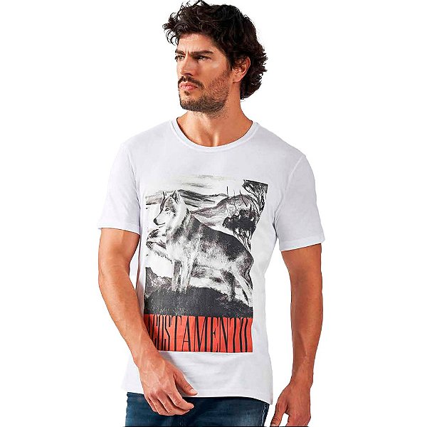 Camiseta Acostamento Wolf IV23 Branco Masculino