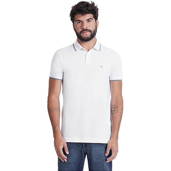 Camisa Polo Aramis 3 Listras Branco IV23 Masculino