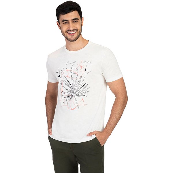Camiseta Aramis Flor Outline IN23 Off White Masculino