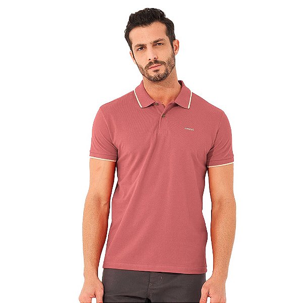 Camisa Polo Colcci Brasil OU23 Rosa Masculino