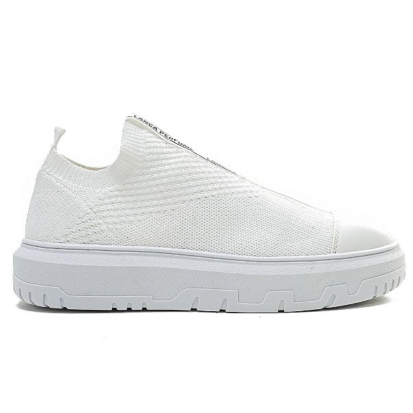 Tênis Lança Perfume Casual Knit Branco Feminino