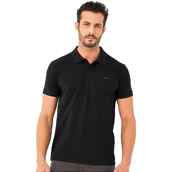 Camisa Polo Colcci Bordado OU23 Preto Masculino