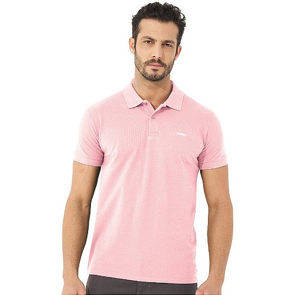 Camisa Polo Colcci Bordado OU23 Rosa Masculino