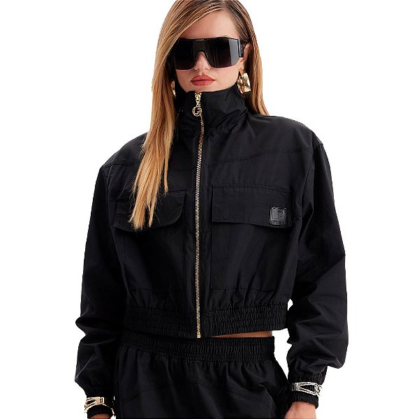 Jaqueta Easy Lança Perfume Cropped IN23 Preto Feminino