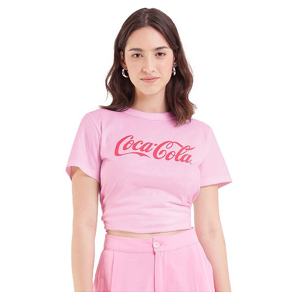 Camiseta Coca Cola Comfort OU23 Rosa Feminino