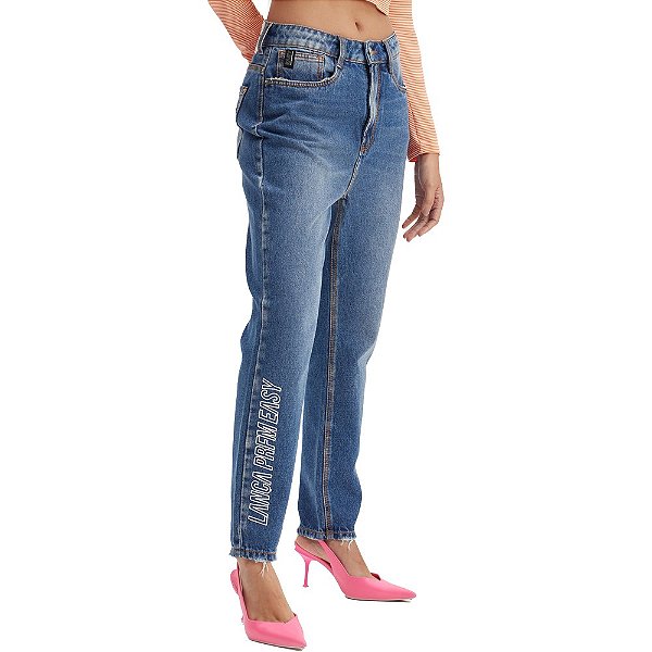Calça Jeans Easy Lança Perfume Mom High IN23 Azul Feminino