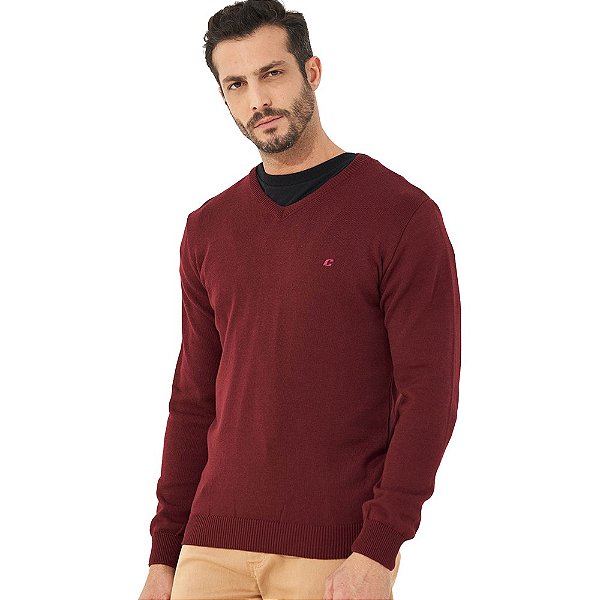 Suéter Tricô Colcci Slim OU23 Bordô Masculino