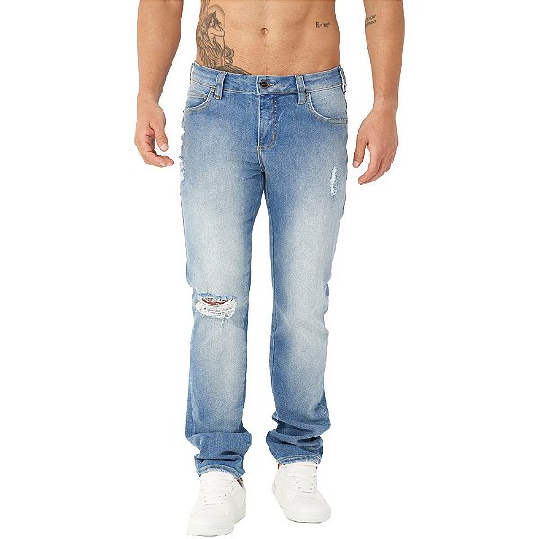 Calça Jeans Colcci Alex Slim Detail OU23 Azul Masculino