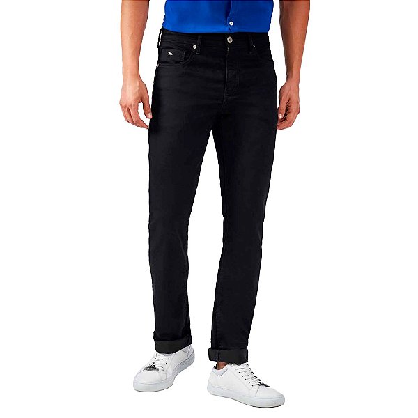 Calça Sarja Acostamento Regular IN23 Preto Masculino
