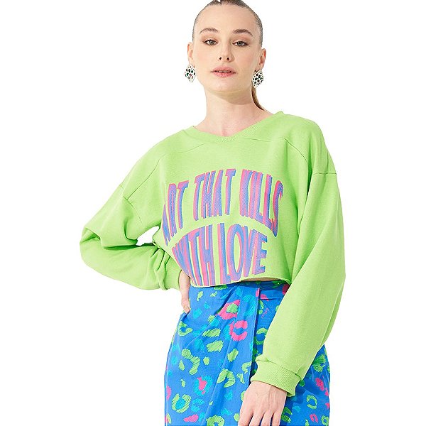 Moletom Colcci Love OU23 Verde Feminino
