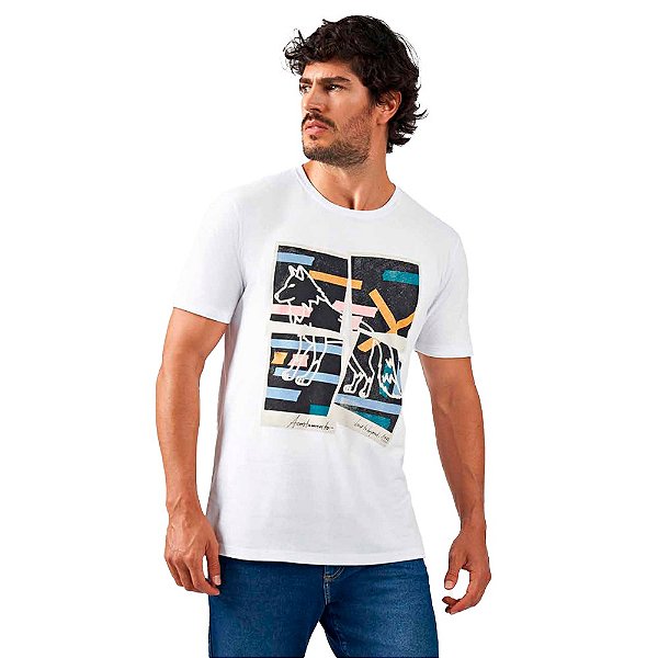 Camiseta Acostamento Estampado IN23 Branco Masculino