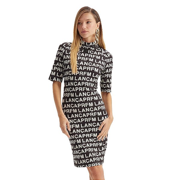 Vestido Canelado Easy Lança Perfume IN23 Preto Feminino