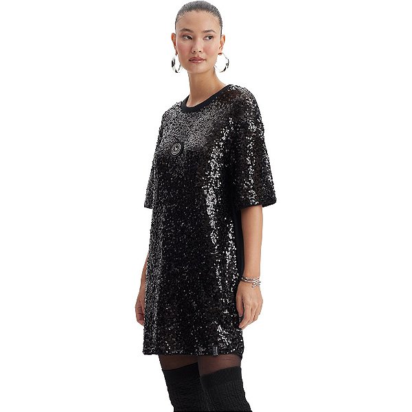 Vestido Curto Easy Lança Perfume T Dress IN23 Preto Feminino