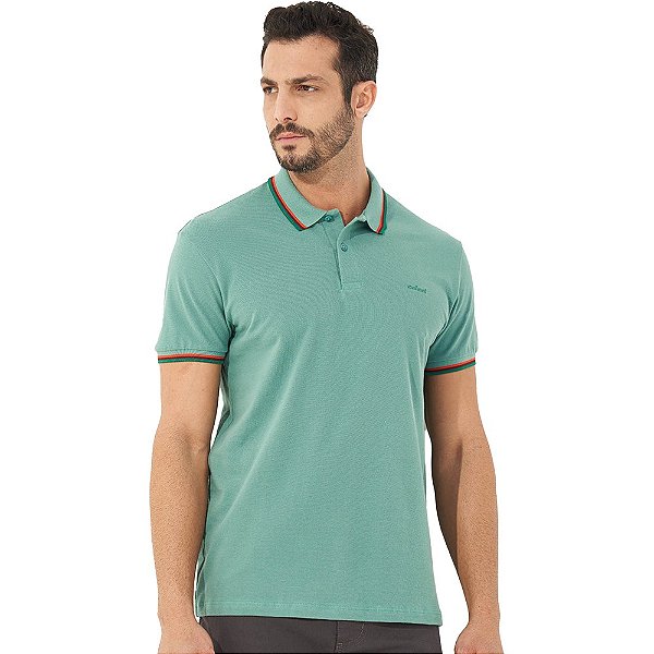 Camisa Polo Colcci Três Linhas OU23 Verde Masculino