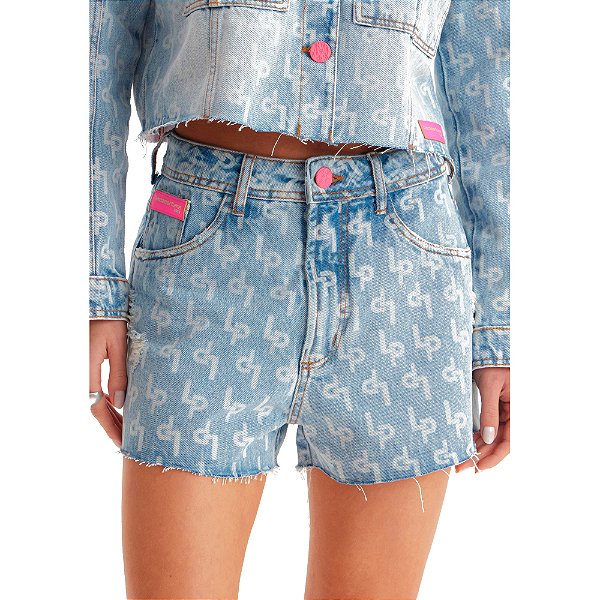 Short Jeans Easy Lança Perfume ComfortLow IN23 Azul Feminino