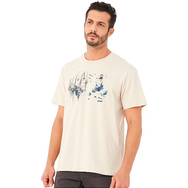 Camiseta Colcci Sea OU23 Bege Masculino