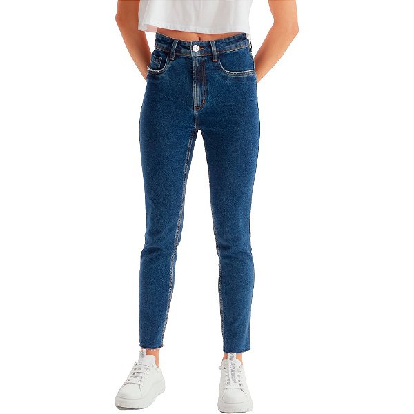 Calça Easy Lança Perfume Ankle Super High IN23 Azul Feminino