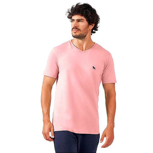 Camiseta Acostamento Gola V IN23 Rosa Masculino