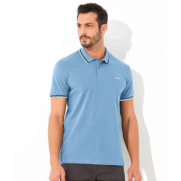 Camisa Polo Colcci Três Linhas OU23 Azul Masculino