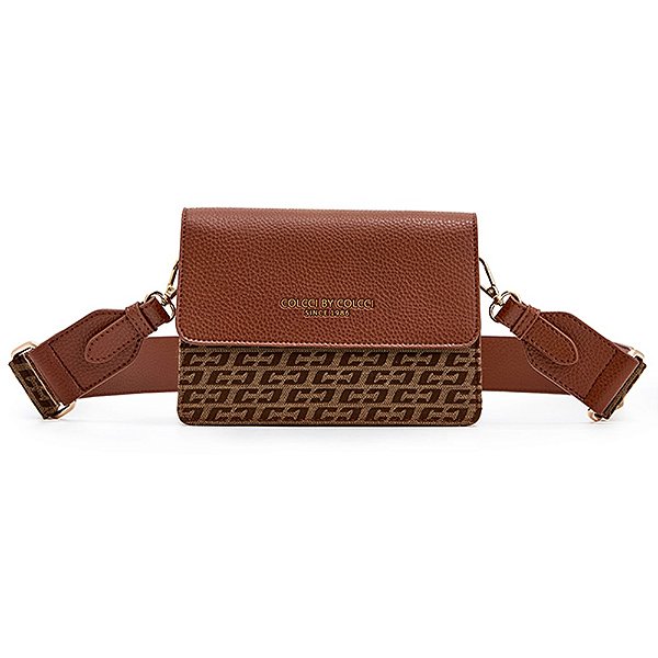 Bolsa Crossbody Colcci Jacquard IN23 Caramelo Feminino