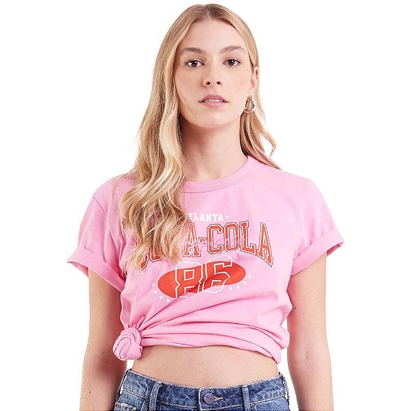 Camiseta Coca Cola Atlanta IN23 Rosa Feminino
