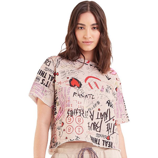Blusa Moletom Coca Cola Estampada IN23 Marrom Feminino