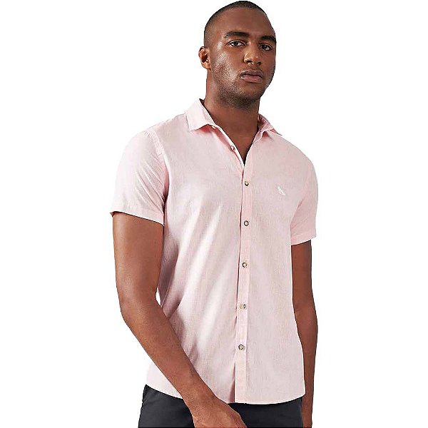 Camisa Acostamento Casual O23 Rosa Masculino