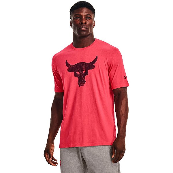 Camiseta Under Armour Project Rock Bull Rosa Masculino