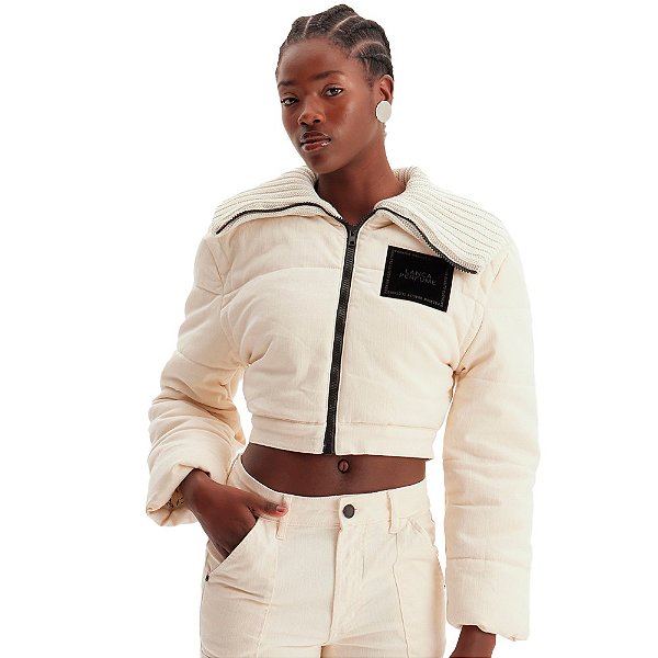 Jaqueta Sarja Lança Perfume Puffer IN23 Off White Feminino
