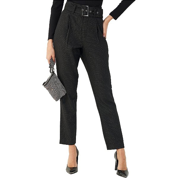 Calça Colcci Joana Com Cinto OU23 Preto Feminino