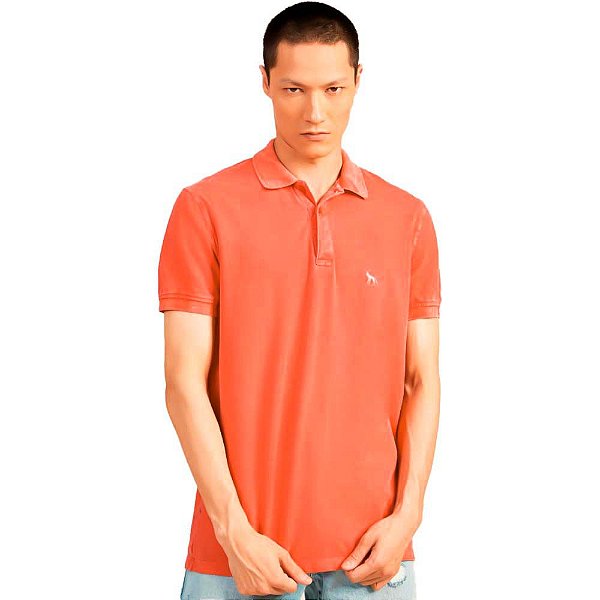Camisa Polo Acostamento Casual Bsc O23 Laranja Masculino