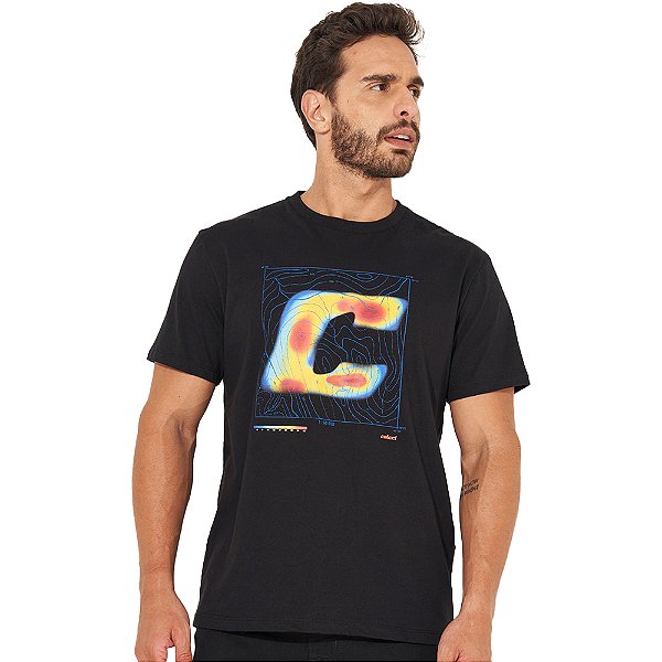 Camiseta Colcci Estampado Slim IN23 Preto Masculino
