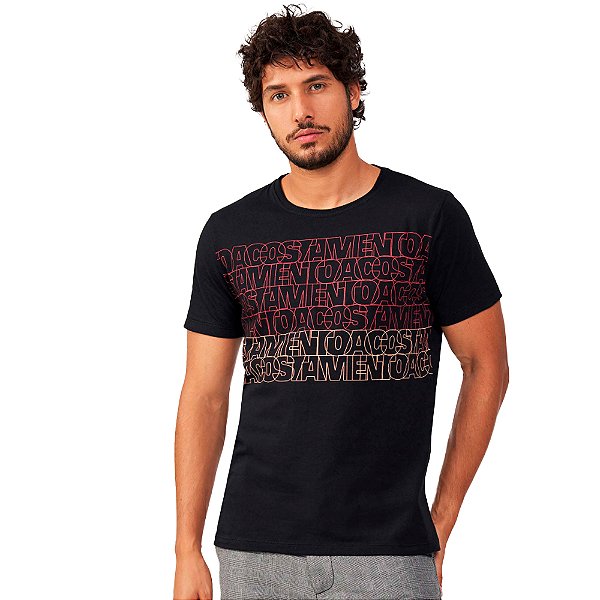 Camiseta Acostamento Letter IN23 Preto Masculino