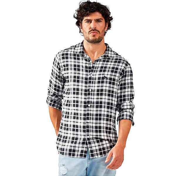 Camisa Acostamento Xadrez IN23 Preto Masculino