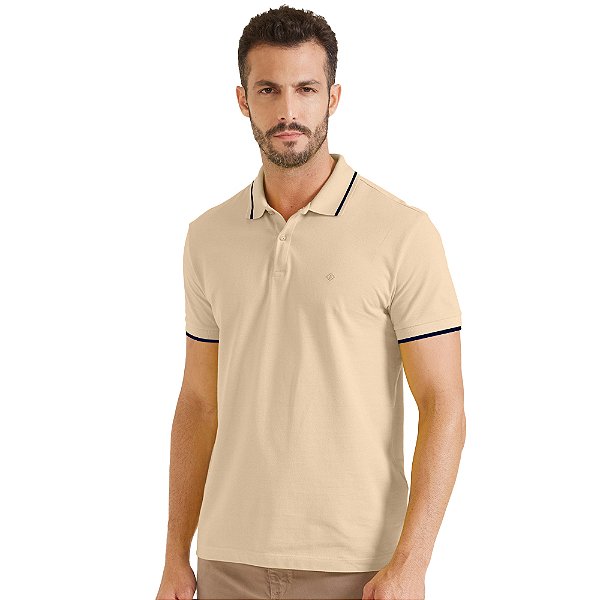 Camisa Polo Forum Muscle IN23 Bege Masculino