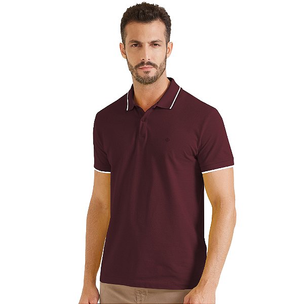 Camisa Polo Forum Muscle IN23 Bordô Masculino