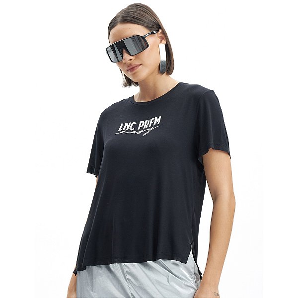 Camiseta Easy Lança Perfume Estampado IN23 Preto Feminino